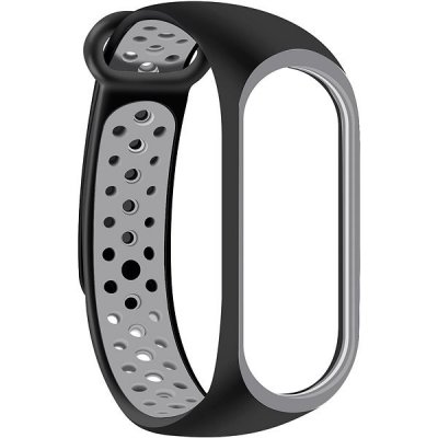 Eternico Sporty pro Xiaomi Mi band 5, 6, 7 solid black and gray APW-XMI7SP-SBEG