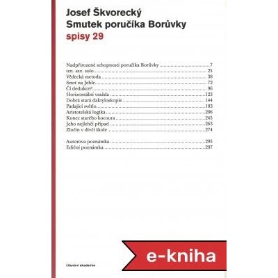 Škvorecký Josef - Smutek poručíka Borůvky spisy - svazek 29