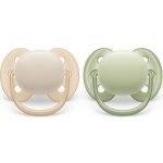 Avent SCF091/05 Dudlík Ultra Soft béžová/zelená – Zboží Dáma