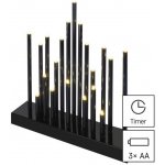 Emos 20 LED svícen černý 27,5 cm 3x AA vnitřní teplá bílá časovač DCAW04 – Hledejceny.cz