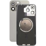 Kryt Apple iPhone 15 Pro Max Sklo Zadního Housingu + Sklíčko Kamery + Kovová Destička + Magsafe Magnet Natural Titanium – Hledejceny.cz