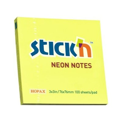 Samolepicí blok na poznámky STICKN 76 × 76 mm, žlutý, 100 listů, 21133 – Hledejceny.cz