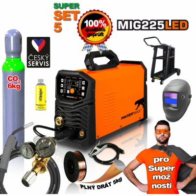 Pantermax MIG225LED MIG/TIG/MMA SET 5 CO2