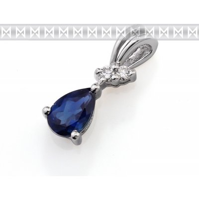 Klenoty Budín Přívěsek s diamantem a modrým safírem 3870018