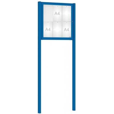 PROCITY Venkovní vitrína Classique, 6 x A4, včetně sloupků, modrá | Zboží Auto