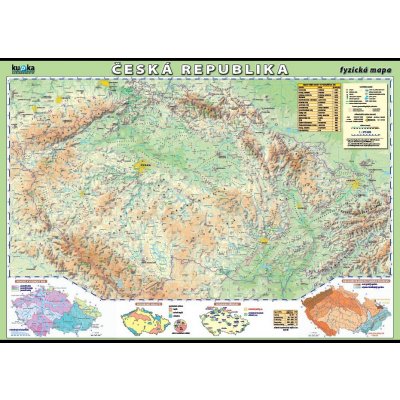 nakladatelství Kupka Česká republika - fyzická mapa XL (100x70 cm) – Zboží Mobilmania