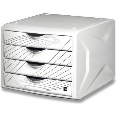 Helit Chameleon H6129505 zásuvkový box 4 zásuvky bílý A4 – Zbozi.Blesk.cz