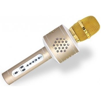 Teddies Mikrofon karaoke Bluetooth zlatý na baterie s USB kabelem