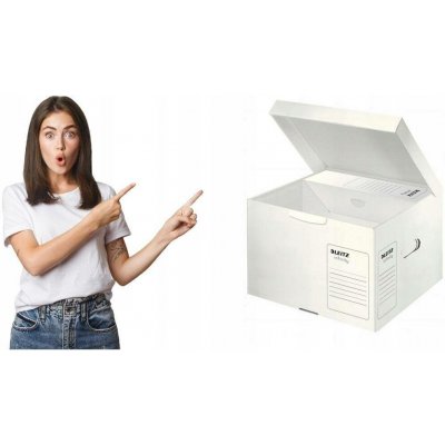 Leitz Infinity Speciální archivační kontejner s víkem , vel. M, bílá – Sleviste.cz