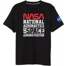 E plus pánské tričko NASA National Aeronautics and Space Administrati Černá