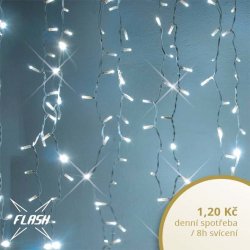 decoLED LED světelná záclona FLASH 1x1,5m ledově bílá 150 diod IP67