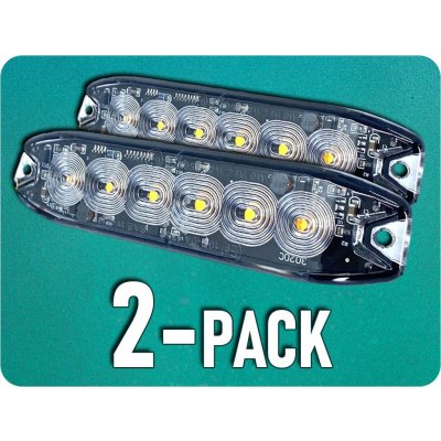 KAMAR LED výstražné světlo 6xLED, slim, 20W, 3 módy, 12/24V/2-PACK! [LW0038-2]