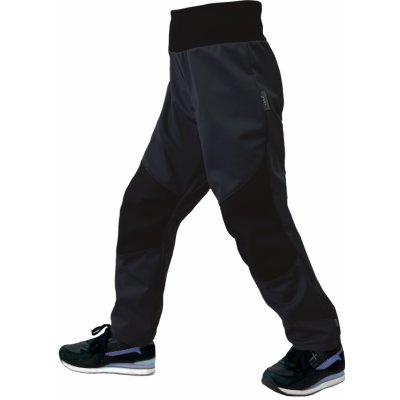 Unuo dětské softshellové kalhoty s fleecem pružné Flexi černá – Zboží Mobilmania