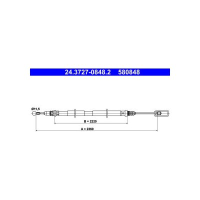 ATE tažné lanko, parkovací brzda 24.3727-0848.2 – Zboží Mobilmania