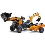 FALK Šlapací traktor 2076N Komatsu s nakladačem rypadlem a vlečkou – Hledejceny.cz