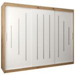 DobreSny York s posuvnými dveřmi 250 x 200 cm bílá / dub artisan – Sleviste.cz