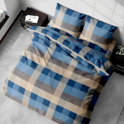 Gipetex Natural Dream flanel povlečení Scotland Blue 140x200 70x90