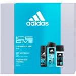 Adidas Ice Dive deodorant sklo 75 ml + sprchový gel 250 ml + deospray 150 ml dárková sada – Sleviste.cz