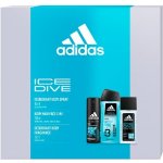 Adidas Ice Dive deodorant sklo 75 ml + sprchový gel 250 ml + deospray 150 ml dárková sada – Hledejceny.cz