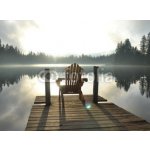 WEBLUX 71698503 Fototapeta papír Chair on Dock at Alice Lake in Late Afternoon Křeslo na doku v Alice Lake v pozdním odpoledni rozměry 360 x 266 cm – Hledejceny.cz
