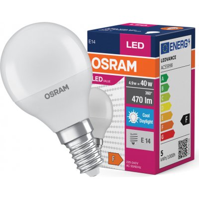 Osram LED žárovka VALUE CLASSIC 5,5 W P40 studená bílá – Hledejceny.cz