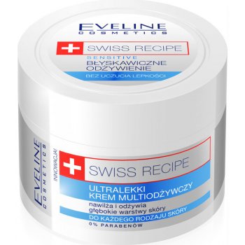 Eveline Cosmetics Hluboce Swiss Recipe ultralehký krém multivýživný Sensitive 50 ml