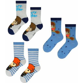 Frogies Detské ponožky Harry Potter 3ks modrá šedá hnědá