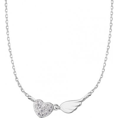 Olivie Stříbrný řetízek srdce s andělským křídlem 2277 – Zboží Dáma