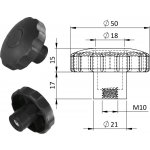 Kovoinox Aretační matice, ø 50 x 32 mm, M10, polyamid, černá – Zbozi.Blesk.cz