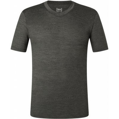 Super natural pánské merino triko Base V Neck Tee 140 pirate grey melange – Hledejceny.cz