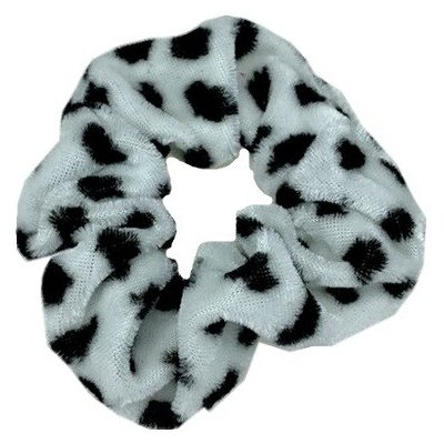 Bartoň Gumička sametová střední bílá s černými puntíky 3,5 x 9 cm – Zboží Mobilmania