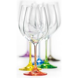 Crystalex Crystalex Bohemia Crystal sklenice na bílé i červené víno Viola Rainbow 6 x 350 ml