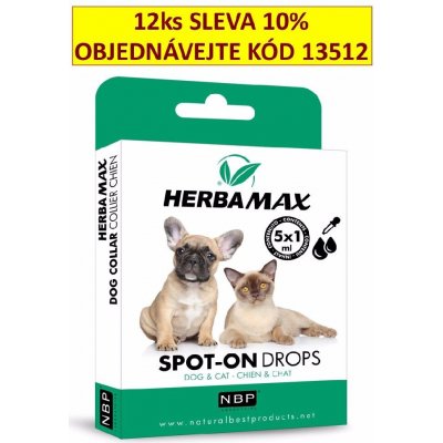 Herba Max Spot-on Dog & Cat repelentní kapky 5 x1 ml – Zboží Dáma