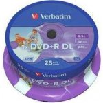 Verbatim DVD+R DL 8,5GB 8x, printable, cakebox, 25ks (43667) – Zbozi.Blesk.cz