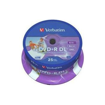 Verbatim DVD+R DL 8,5GB 8x, printable, cakebox, 25ks (43667)