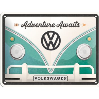 Postershop Plechová cedule: Volkswagen Adventure Awaits - 15x20 cm