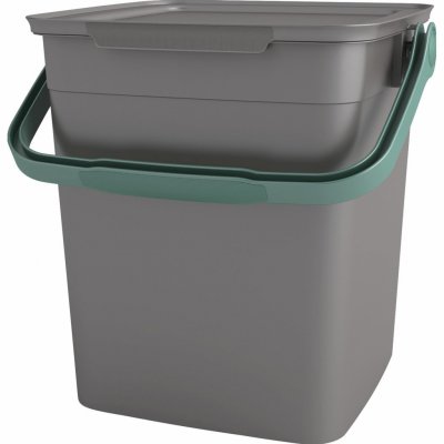 KETER Plastový kbelík s víkem SMART 9 l šedý – Zboží Mobilmania