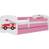 Postel Kocot Kids Babydreams hasičské auto růžová se šuplíky s matrací