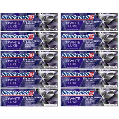 Blend-a-med 3D White Lux Charcoal 10 x 75 ml – Hledejceny.cz