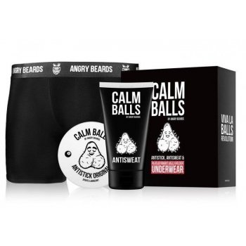 Angry Beards Underwear Antisweat deodorant v krému na intimní partie 150 ml + Antistick gel na intimní partie pro muže 100 ml + Balls Holder XXL dárková sada