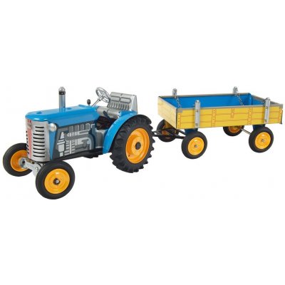 KOVAP Traktor ZETOR s valníkem modrý - kovové disky