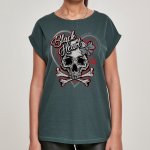 BLACK HEART RIBON SKULL Zelená – Zboží Mobilmania