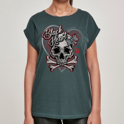 BLACK HEART RIBON SKULL Zelená – Zboží Mobilmania