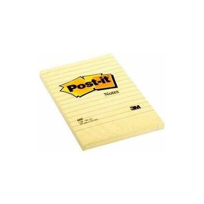 Samolepící bloček, 102x152 mm, 100 lístků, linkovaný, 3M POSTIT, žlutý – Hledejceny.cz