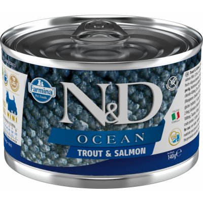 N&D Ocean Dog Adult Mini Trout & Salmon 140 g – Zboží Mobilmania