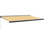 vidaXL Zatahovací markýza žlutá a bílá 5 x 3 m textil a hliník – Sleviste.cz