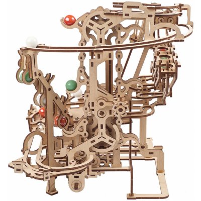 Ugears 3D dřevěné mechanické puzzle Kuličková dráha řetězová – Zboží Mobilmania