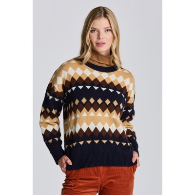 Gant svetr D2. FAIRISLE C NECK modrá – Zboží Mobilmania