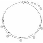 Again Jewelry Dvojitý stříbrný náramek na kotník AJNH0002 – Zboží Dáma
