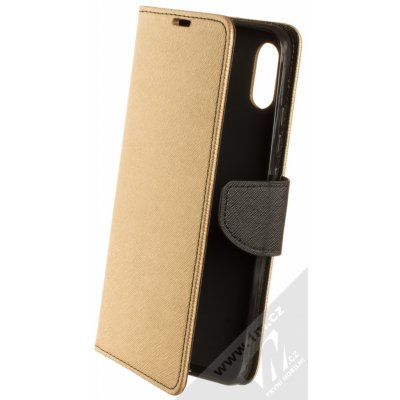 Pouzdro 1Mcz Fancy Book flipové pro Xiaomi Redmi 9A, Redmi 9AT zlatá černé gold black – Zboží Živě